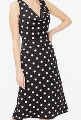 J. Crew factory polka dot black dress sleeveless scoop neck size 0 midi Photo 0