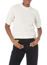 French‎ Connection Lune Mozart Waffle Jumper Cream Short Puff Sleeve Cotton M Photo 0