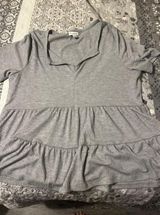 grey ruffle shirt Gray Size L Photo 0