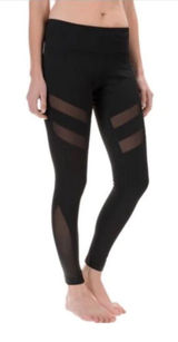 Yogalicious Black High-Waist Mesh Panel Leggings Photo 0