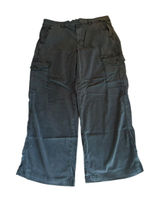 American Eagle Mid Rise Baggy Wide Leg Cargo Pants Womens Size 14 Faded Black Photo 0