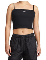Nike Sportswear Essentials Women Black Ribbed Cami Crop Top‎ DQ5922-010 Medium Photo 0