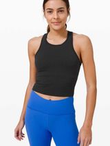 lululemon athletica ebb to street Black‎ Racerback cropped Tank Top 10 Photo 0