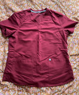 Wine red woman’s scrub set with jogger pants Photo 0
