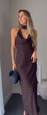 ZARA Polka Dot Scarf Maxi Dress Photo 0
