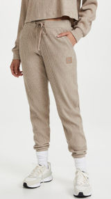 ALO YOGA Muse Ribbed Jogger Sweatpant Brown X-Small Photo 0