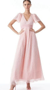 New‎ $595 ALICE & OLIVIA Charlsie Smocked Dress English Rose Pink Lace Long Sz 2 Photo 0