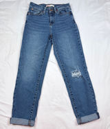 Signature by Levi Strauss Womens Boyfriend Jeans Medium Wash Blue Size 2 W26 Photo 0