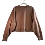 YPB Abercrombie &‎ Fitch Motion Oversized Cropped Sweatshirt Brown XL Athleisure Photo 0