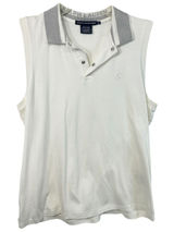 Ralph Lauren Golf Large Tank‎ Top VTG Y2K Polo White Silver Metallic Collar 995 Photo 0