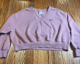 Nike Sportswear Phoenix Fleece Women's Cropped V-Neck Top Smokey Mauve Photo 0