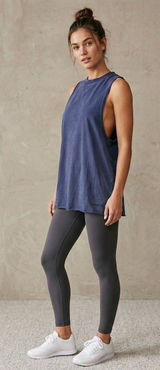 Free People Movement‎ Love Tank Navy Blue Muscle Tank Top XS a036 Photo 0