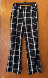 J & L Atelier Black Plaid Wide-Leg Size Small Trousers Photo 0