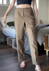 Vintage petite brown plaid cropped trousers Photo 0