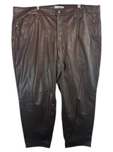 Old Navy Brown Faux Leather Straight Pants Plus‎ Size 20 Vegan Leather Trousers Photo 0