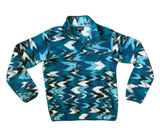 Patagonia Womens Synchilla Fleece Trout Tales Elwha Blue Fleece Snap Jacket M Photo 0
