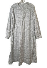 Croft & Barrow Intimates Womens XL White Grey Floral Cotton Flannel Nightgown Photo 0