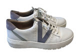 Vionic Simasa White Leather Nubuck Purple‎ Grey Fashion Sneakers Womens 7 Photo 0