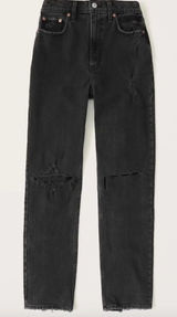 Abercrombie Black 90s Straight Ultra High Rise Photo 0