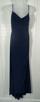 LA FEMME Navy Ruched Jersey Trumpet Gown Dress SIZE 6 NWT Photo 0