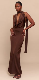 Wedding Guest Dress/Bridesmaid Brown Size 4 Photo 0