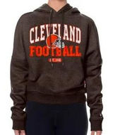 Cleveland Football NFL Team New Era Hoodie Applique Womens S Brown DawgPound New Photo 0