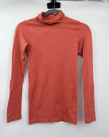 Lululemon Yin Vibes Turtleneck Size 4 Copper Clay Ribbed Seamless Top Photo 0