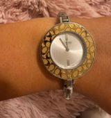 Coach Bangle Watch Mercer Signature Etched Women’s Silver Photo 0