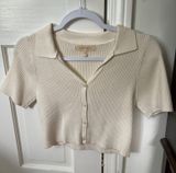 Cropped sweater button up Tan Size M Photo 0