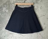 Kate Spade Studded A-Line Mini Skirt Navy Blue Size 4 Preppy Classic Photo 0