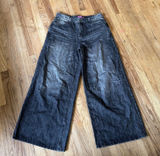 Edikted Wide Leg High Waisted Jeans Faded Black Acid‎ Wash Denim Mens Size M Photo 0