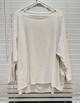 Lululemon Back in Action Long Sleeve Top Womens L/12 White Oversized Boat Neck Photo 0