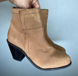 Santa Fe Boot Co Womens Tan Leather Ankle Boots Block Heel SFW112 Size 10M Photo 0