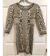 Gold Embroidered Form Fitting Dress Photo 0