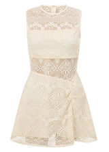 SABO Gem Dress Sleeveless Cream Crochet Fit & Flare Mini Dress US Size 8 Photo 0