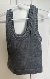 Zenana ribbed top Gray Photo 0