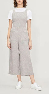 FREE PEOPLE Off The Shore Linen Blend Wide Leg Jumpsuit Sz 4 Photo 0