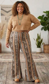 Fit & flare boutique boho western paisley vibes brown neutral tones ladies XL Photo 0