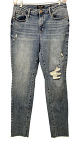 Judy Blue Los Angeles Distressed Boyfriend Fit Raw Hem Jeans Women's Size 15/32 Photo 0