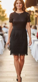 Reiss Swift Guipure Lace Short Sleeve Cocktail Shift Mini Dress Women's‎ 0 Black Photo 0