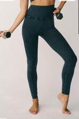 Free People Movement Good Karma Seamless Leggings Black Acid Wash XS/S Photo 0
