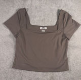 Aritzia Babaton Contour Squareneck T-Shirt xl taupe Photo 0