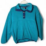 Vintage Woolrich Fleece Pullover Sweater Womens S Teal Oversized Made in USA Photo 0