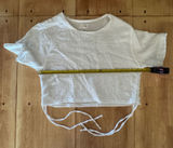 Just Be White 100% Cotton Gauze Ruched Side Crop Top Plus‎ Size 2X Short Sleeve Photo 0