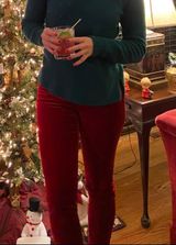Anthropologie Red Crush Velvet Pants Photo 0