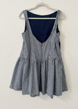 Wild Fable Gingham Drop Waist Mini Dress Navy White Size Large Photo 0