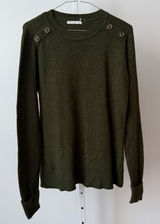 Pink‎ Clover sz S Green Crew Long Sleeve Sweater Preppy Casual Minimalist NWOT Photo 0