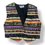 Vintage Vest Eclectic Lace Ribbon Trimmed Boho Cropped Waistcoat Art To Wear Photo 0