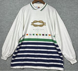 Vtg‎ Hang Ten Mens Sweatshirt Regatta Nautical Striped Collared Made in USA Sz L Photo 0