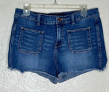 Lucky Brand Women's Cutoff‎ Patch Pocket Jean Shorts Size 10 Zip Fly Denim Photo 0
